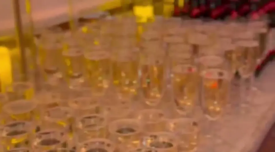 Champagne reception at a live event